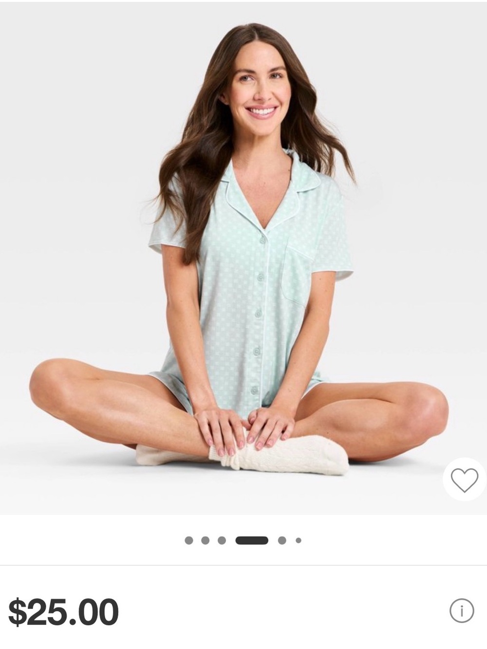 Auden Short Sleeve Button Pajama Set in Mint Polka Dot
